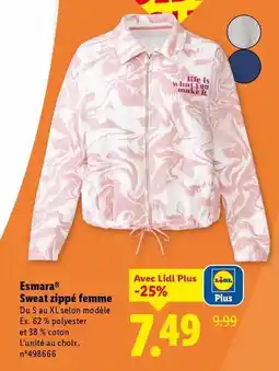 Lidl Esmara - sweat zippe femme offre