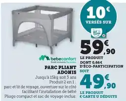 Hyper U Bébé confort - parc pliant adonis offre
