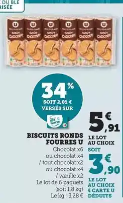 Hyper U U - biscuits ronds fourres offre