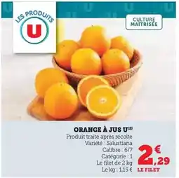 Hyper U U - orange a jus offre