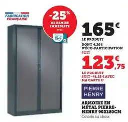 Hyper U Pierre henry - armoire en métal 90x180cm offre