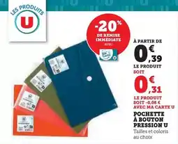 Hyper U U - pochette à bouton pression offre