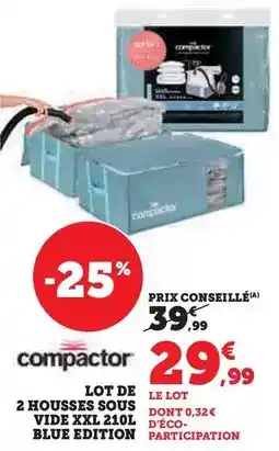 Hyper U Compactor - lot de 2 housses sous vide xl 2101 offre