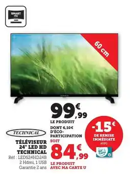 Hyper U Technic - téléviseur 24 led hd offre