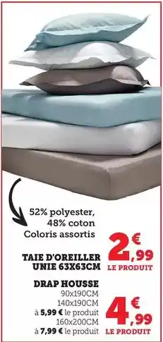 Bi1 Taie d'oreiller unie offre