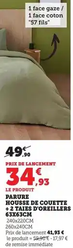 Bi1 Parure housse de couette +2 taies d'oreillers offre