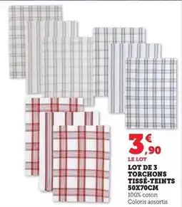 Bi1 Lot de 3 torchons tisse-teints 50x70cm offre