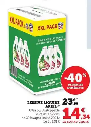 Bi1 Ariel - lessive liquide offre