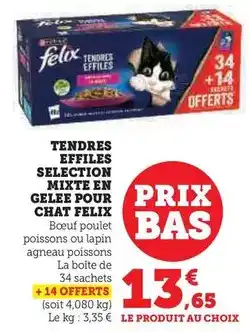 Super U Purina - tendres effiles selection mixte en gelee pour chat felix offre