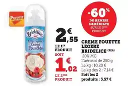 Super U Bridélice - creme fouette leggere offre
