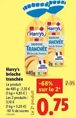 Lidl Harry's - brioche tranchee offre