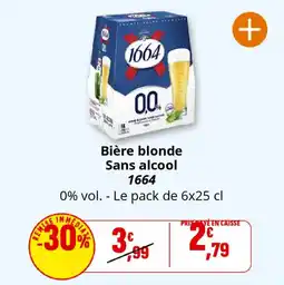 Coccinelle Supermarché Bière blonde sans alcool 1664 offre