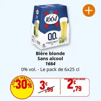 Bière blonde sans alcool 1664