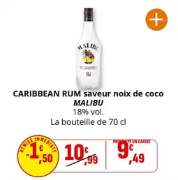 Coccinelle Supermarché Caribbean rum saveur noix de coco malibu offre
