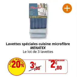 Coccinelle Supermarché Lavettes spéciales cuisine microfibre menatex offre