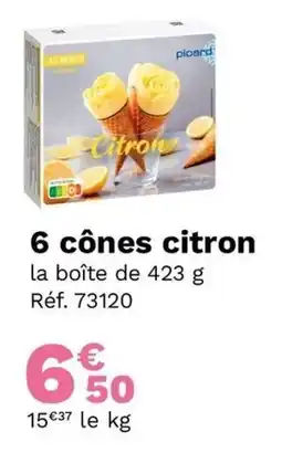 Picard 6 cônes citron offre