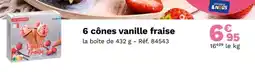 Picard 6 cônes vanille fraise offre