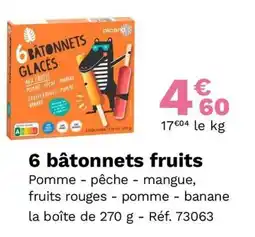 Picard 6 bâtonnets fruits offre