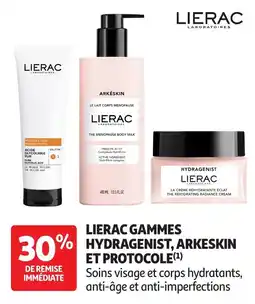Auchan Lierac gammes hydragenist arkeskin et protocole offre