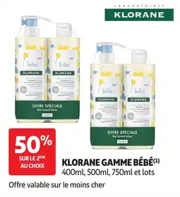 Auchan Klorane gamme bébé offre