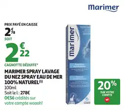 Auchan Marimer spray lavage du nez spray eau de mer 100% naturel offre