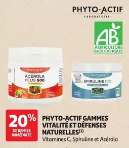 Auchan Phyto-actif gammes vitalité et défenses naturelles offre