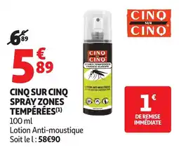 Auchan Cinq sur cinq spray zones tempérées offre