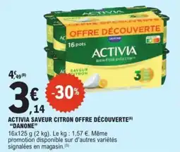 E.Leclerc Express Activia saveur citron offre découverte danone offre