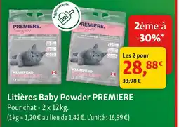Maxi Zoo Premiere litières baby powder offre