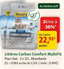 Maxi Zoo Multifit litières carbon comfort offre