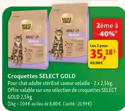 Maxi Zoo Select gold croquettes pour chat adulte stérilisé saveur volaille offre