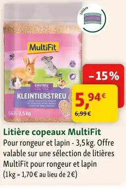 Maxi Zoo Multifit litière copeaux offre