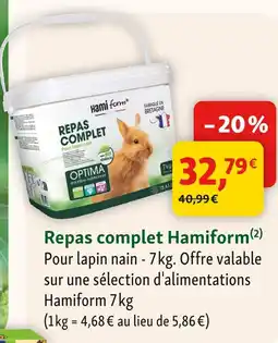 Maxi Zoo Hamiform repas complet offre