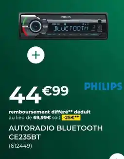 Feu Vert Philips - autoradio bluetooth сe235bt offre