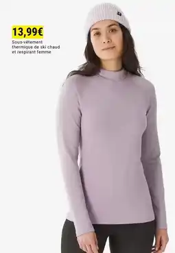 Decathlon Sous-émembert thermique de ski chaud et réspiral femme offre