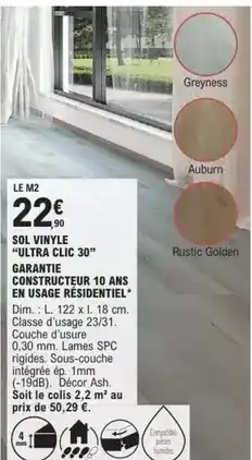 E.Leclerc Brico Dim - sol vinyle ultra clic 30 garantie constructeur 10 ans en usage redienti offre