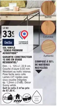 E.Leclerc Brico Gerflor - sol vitiveles sens premium offre