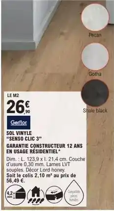 E.Leclerc Brico Gerflor - sol vinyle senso club 3 offre