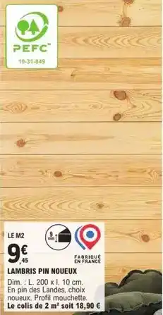 E.Leclerc Brico Dim - lambris pin noueux offre