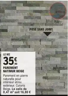 E.Leclerc Brico Parement natimur beige offre