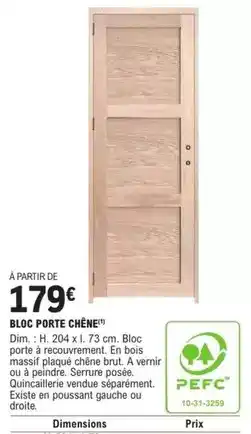 E.Leclerc Brico Dim - bloc porte chene offre