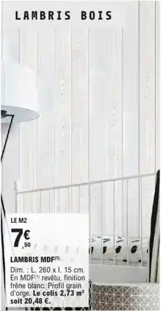 E.Leclerc Brico Dim - lambris mdf offre