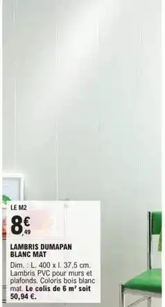 E.Leclerc Brico Dim - lambris dumapan blanc mat offre
