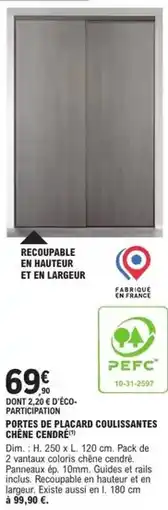 E.Leclerc Brico Dim - portes de placard coulissantes chene ceribre offre