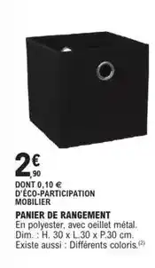 E.Leclerc Brico Dim - panier de rangement offre