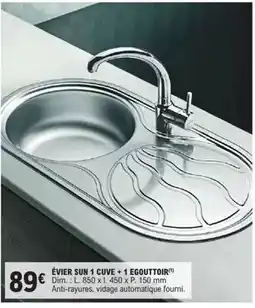 E.Leclerc Brico Sun - évier 1 cuve + 1 egouttoir offre