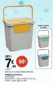 E.Leclerc Poubelle de tri 24l offre