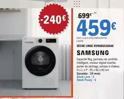 E.Leclerc Samsung - sèche linge dvd80ds520ae offre