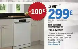 E.Leclerc Sharp - lave vaisselle qmva10f45ew-fr offre