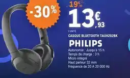 E.Leclerc Philips - casque bluetooth tauh202bk offre